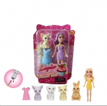 3.5''fragrance fashion girl with pet