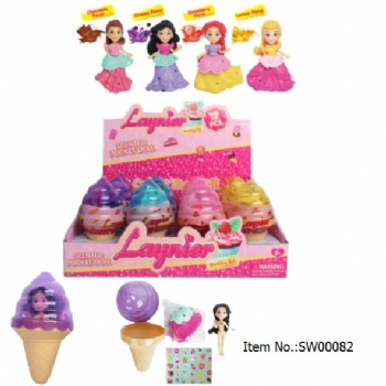 3.5''fragrance ice cream princess with accessory toy candy