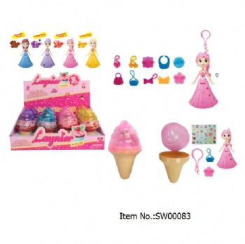 3.5''fragrance ice cream fashion girl  with light  toy candy