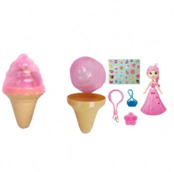 3.5''fragrance ice cream fashion girl  with light  toy candy