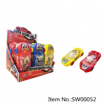 pulling wire sport car wiht light  with candy toy candy