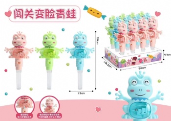 2022 new product lovely changing face frog with maze toy candy