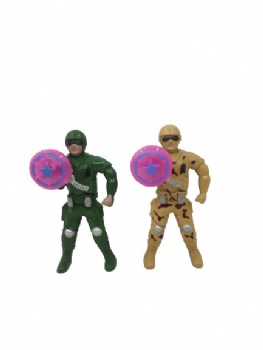 hot selling handpressed army with light candy toy